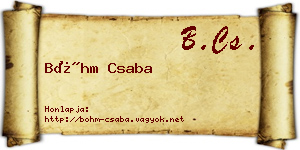 Bőhm Csaba névjegykártya