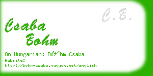 csaba bohm business card